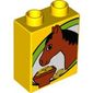 Duplo Brick 1 x 2 x 2 with Horse Print