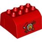 Duplo Train Cab Upper Section with Axe, Ladder & Fire Print
