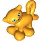 Duplo Animal Cat Standing Turned Head with Large Eyes with Eyelashes Print