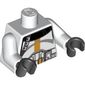 Torso Armor Clone Trooper with Bright Light Orange Stripe Print, White Arms, Black Hands
