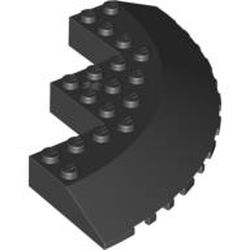 LEGO part 58846 CIRCLE 90D 10X10, WRY 18D in Black