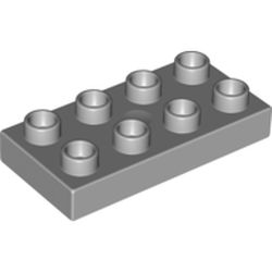 LEGO part DUPLO 2X4 PLATE in Medium Stone Grey/ Light Bluish Gray