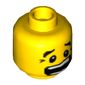 Minifig Head, Eyebrows, Crows Feet, Open Mouth Scared / Mischievous