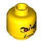 Minifig Head Wizard, Angry Eyebrows and 1 Red Eye, White Pupils Print