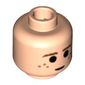 Minifig Head Anakin Skywalker, Brown Eyebrows and Freckles, Large Pupils Print [Blocked Open Stud]