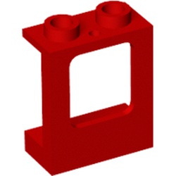 LEGO part 60032 WALL ELEMENT 1X2X2 W. WINDOW in Bright Red/ Red
