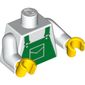 Torso Overalls Green Print, White Arms, Yellow Hands