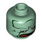 Minifig Head Mandrake Plant Face, Red Mouth Print [Blocked Open Stud]