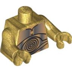 Torso Metal Plates and Concentric Circles Print (C-3PO), Pearl Gold Arms and Hands
