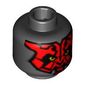 Minifig Head Darth Maul, Red Face, Yellow Eyes Print