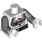 Torso Armor with Chest Panel with Buttons and Tubes Print (AT-AT Driver), Dark Bluish Gray Arms, White Hands