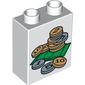 Duplo Brick 1 x 2 x 2 with Coins and Notes Print