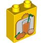 Duplo Brick 1 x 2 x 2 with Oranges and Glass of Orange Juice with Straw Print