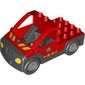 Duplo Truck Pickup Flatbed with Black Base, and Fire Dept. Logo Print