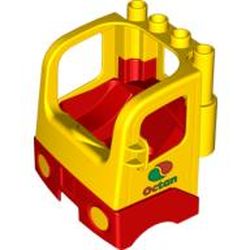 Duplo Truck Semi-Tractor Cab with Red Base and Octan Logo Print on Both Doors