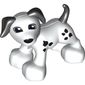 Duplo Animal Dog Large Paws with Black Ears and Tail and Spots, Eyes Looking Left Print