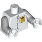 Torso Spacesuit with Yellow Acorn Badge Print, Light Bluish Gray Arms, White Hands