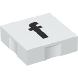 Duplo Tile 2 x 2 with Lowercase 'f' Print