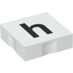 Duplo Tile 2 x 2 with Lowercase 'h' Print