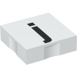 Duplo Tile 2 x 2 with Lowercase 'j' Print