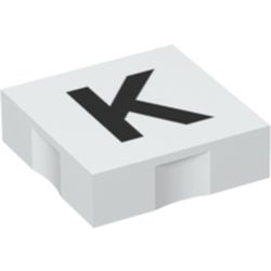 Duplo Tile 2 x 2 with Capital 'K' Print