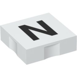 Duplo Tile 2 x 2 with Capital 'N' Print