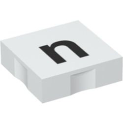 Duplo Tile 2 x 2 with Lowercase 'n' Print