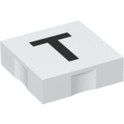 Duplo Tile 2 x 2 with Capital 'T' Print