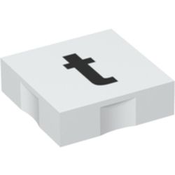 Duplo Tile 2 x 2 with Lowercase 't' Print