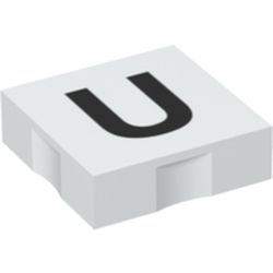 Duplo Tile 2 x 2 with Capital 'U' Print