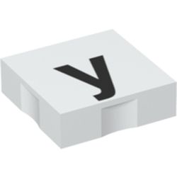 Duplo Tile 2 x 2 with Lowercase 'y' Print