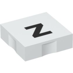 Duplo Tile 2 x 2 with Lowercase 'z' Print