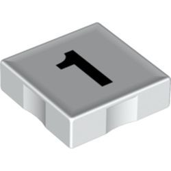 Duplo Tile 2 x 2 with Number '1' Print