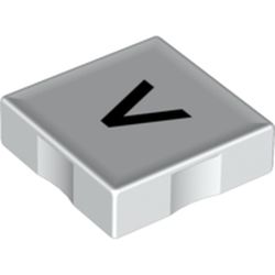 Duplo Tile 2 x 2 with Less Than ( '<' ) / Greater Than ( '>' ) Print