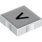 Duplo Tile 2 x 2 with Less Than ( '<' ) / Greater Than ( '>' ) Print