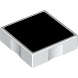 Duplo Tile 2 x 2 with Shape Black Square Print