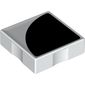 Duplo Tile 2 x 2 with Shape Black 1/4 Circle Print