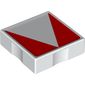 Duplo Tile 2 x 2 with Shape Red Inverse Isosceles Triangle Print
