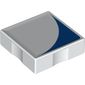 Duplo Tile 2 x 2 with Shape Blue Inverse Quarter Disc Print