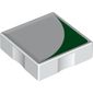 Duplo Tile 2 x 2 with Shape Green Inverse Quarter Disc Print