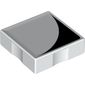 Duplo Tile 2 x 2 with Shape Black Inverse Quarter Disc Print