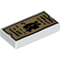 Tile 1 x 2 with Black Lines and Underwater Fish Bus Print [SpongeBob Bus Ticket]