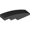 Black Slope Curved 4 x 1 No Studs [Stud Holder with Symmetric Ridges]