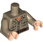 Torso Open Collar, 2 Pockets and Belt Print (Rene Belloq), Dark Tan Arms, Light Nougat Hands