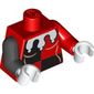 Torso, Odd Arms, Jester Costume, Black Quarters, White Collar Print, Left Red Arm, Right Black Arm, White Hands