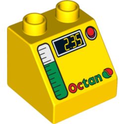 LEGO part ROOF TILE 2X2X1 1/2, D.PETROL in Bright Yellow/ Yellow