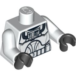 Torso Clone Pilot Armour Flight Suit Print, White Arms, Black Hands