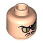 Minifig Head Snake Oiler, Gold Sunglasses, Moustache and Frown Print [Blocked Open Stud]