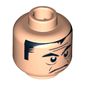 Minifig Head Cruncher Block, Eyebrows and Hair, Forehead Lines, Frown Print [Blocked Open Stud]