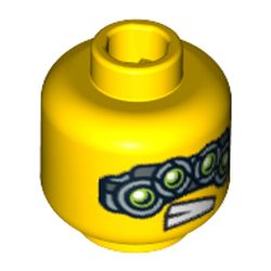 Minifig Head Spy Clops, Four Mechanical Eyes, Teeth Print [Blocked Open Stud]